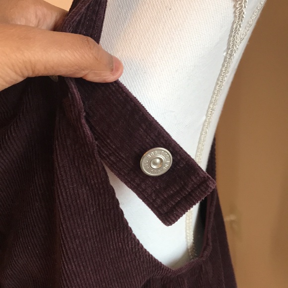 BDG plum corduroy suspender mini dress size s - Picture 3 of 9